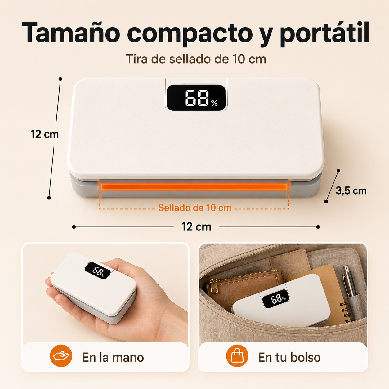 Selladora de bolsas Umbra de tamano compacto y portatil
