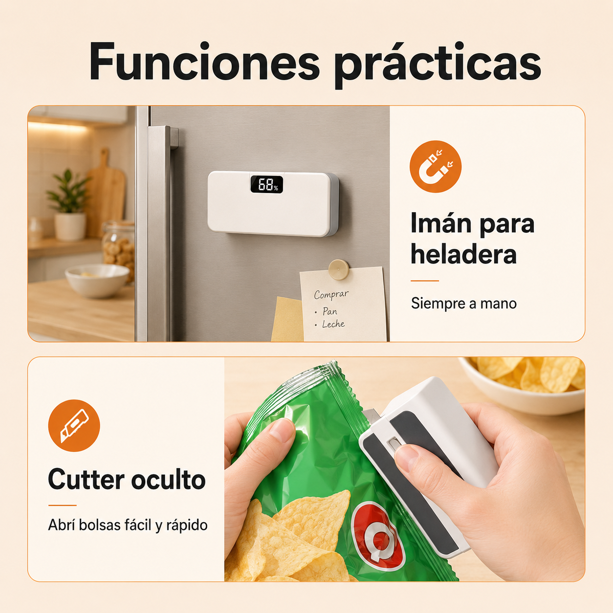 Funciones practicas de la mini selladora recargable Umbra