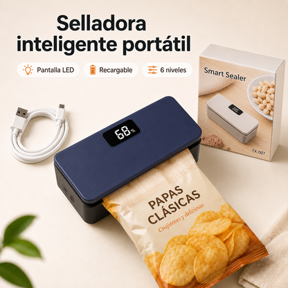 Mini selladora portatil recargable Umbra con cable USB-C y caja