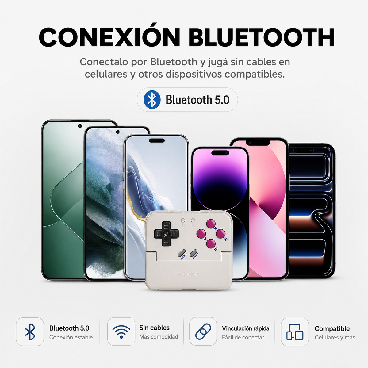 GameSir Pocket Taco conexión Bluetooth 5.0 con celulares